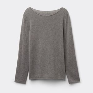 intimissimi Grey Cashmere Thin Knit Soft Long Sleeve Boat Neck Sweater Top L